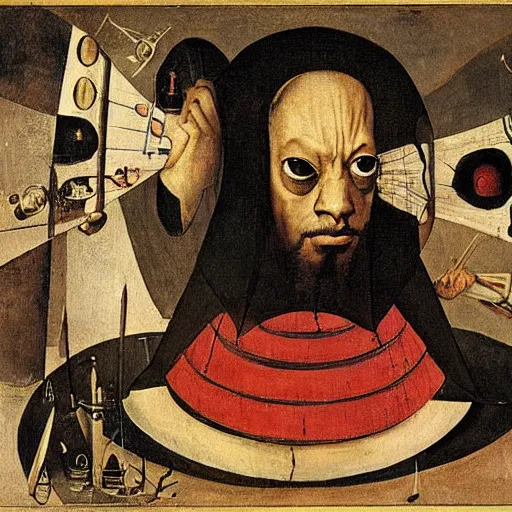 Image similar to charles mingus by hieronymus bosch