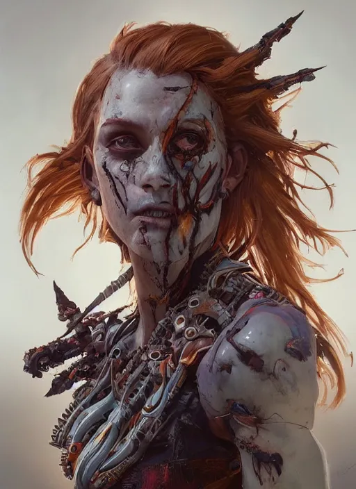 Prompt: symmetry!! portrait of zombie in the style of horizon zero dawn, machine face, intricate, elegant, highly detailed, digital painting, artstation, concept art, smooth, sharp focus, illustration, art by artgerm and greg rutkowski and alphonse mucha, 8 k