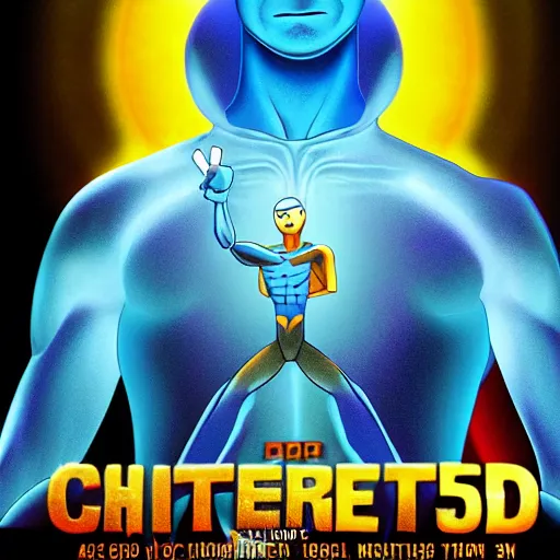 Image similar to doctor manhattan in a children's 3 d animated cartoon movie