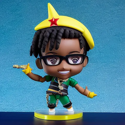 Image similar to burna boy, nendoroid of burna boy, figurine, detailed product photo,