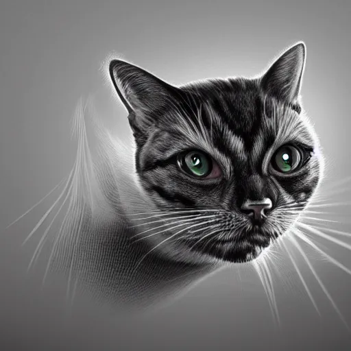 Image similar to Schrodinger cat, quantum mechanics, highly detailed, smooth, artstation, digital illustration