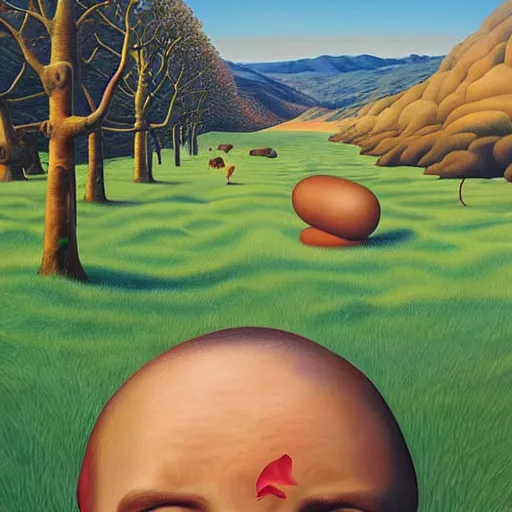 Image similar to alex gross, hyperrealistic surrealism landscape