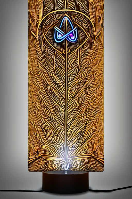 Image similar to Table lamp in the shape of Ankh symbol of life, fantasy, intricate art deco leaf designs, elegant, highly detailed egyptian patterns, sharp focus, art by Artgerm and beeple