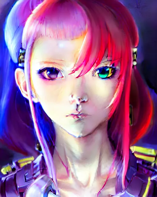 Image similar to portrait Anime Commander Girl Neon-cybernetic cute-fine-face, pretty face, realistic shaded Perfect face, fine details. Anime. Battle field battlefield realistic shaded lighting by katsuhiro otomo ghost-in-the-shell, magali villeneuve, artgerm, rutkowski Jeremy Lipkin and Giuseppe Dangelico Pino and Michael Garmash and Rob Rey