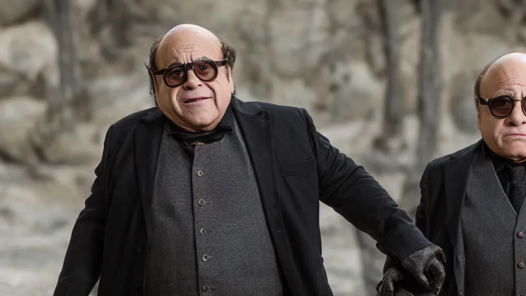 Prompt: still image of danny devito in an episode of westworld, cinematic, 4 0 mm f / 2. 8