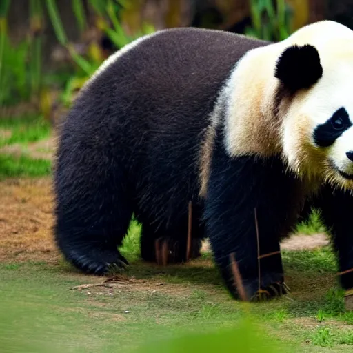 a panda walks into a bar, then eats, shoots, and | Stable Diffusion