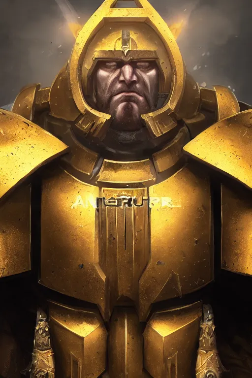 Image similar to armor portrait heros warhammer 4 0 k horus heresy fanart - the primarchs emperor by johannes helgeson animated with vfx concept artist & illustrator global illumination ray tracing hdr fanart arstation zbrush central hardmesh 8 k octane renderer comics stylized