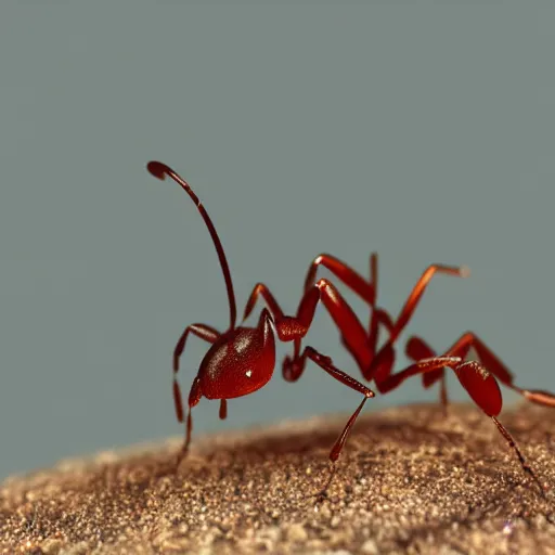 Prompt: a close up shot of an ant struck by bioluminecent lightning, 88mm, octane render, cinematic lightning, artstation, hyperrealistic, extremely detailed, 8k render