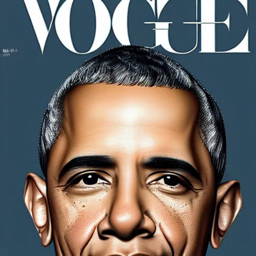 Prompt: barack obama on the cover of Vogue artgerm