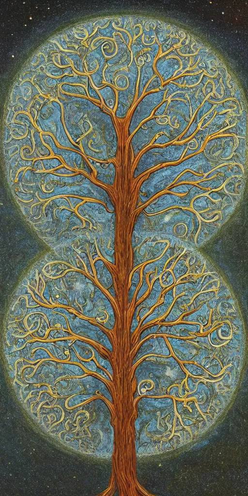 Prompt: The tree of life, the network of the universe, the eye of the world