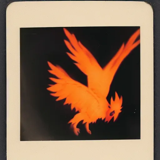 Prompt: 1 9 5 0 s polaroid picture of moltres