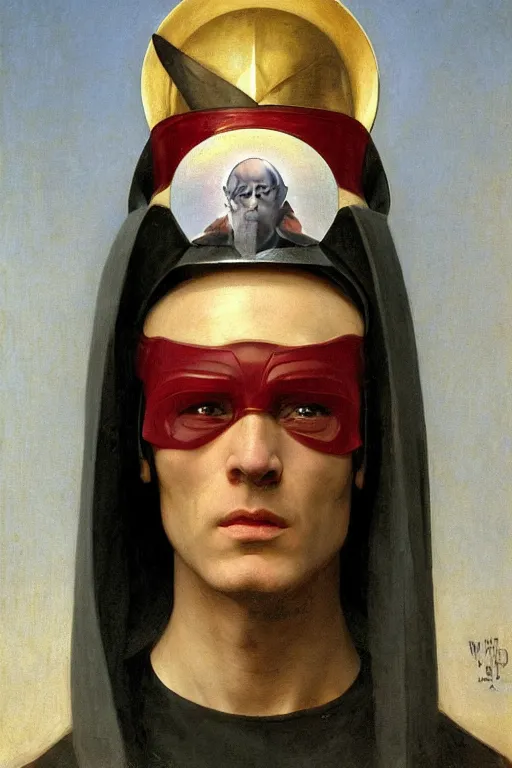 Image similar to Magneto from the X-Men with his helmet on by William Adolphe Bouguereau