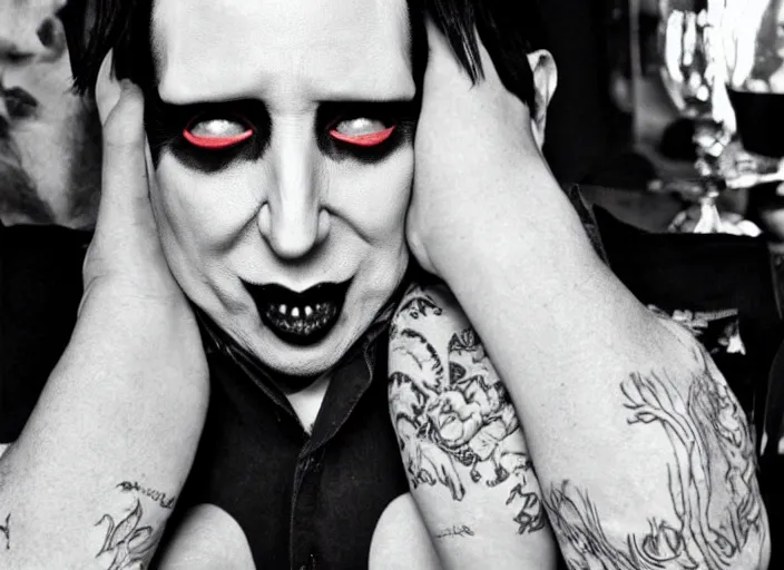 Prompt: marilyn manson danny devito