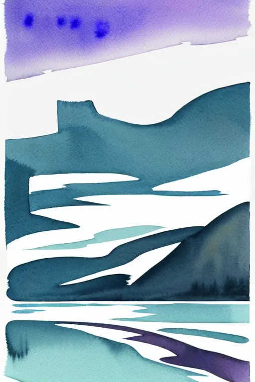 Image similar to minimalist watercolor art of oslo river, illustration, vector art