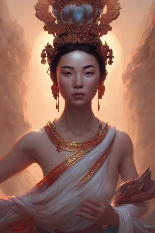 Image similar to goddess of the china, highly detailed, digital painting, artstation, concept art, smooth, sharp focus, illustration, unreal engine 5, 8 k, art by artgerm and greg rutkowski and edgar maxence