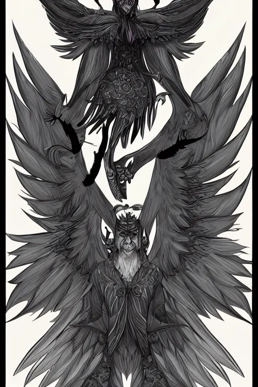 Image similar to a male harpy, symmetrical, highly detailed, digital art, sharp focus, trending on art station, anime art style