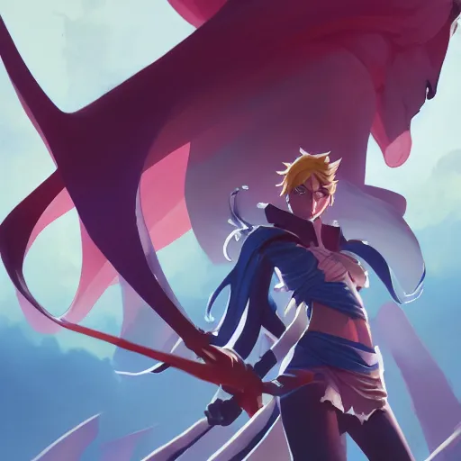 Image similar to hero world bleach, behance hd by jesper ejsing, by rhads, makoto shinkai and lois van baarle, ilya kuvshinov, rossdraws global illumination