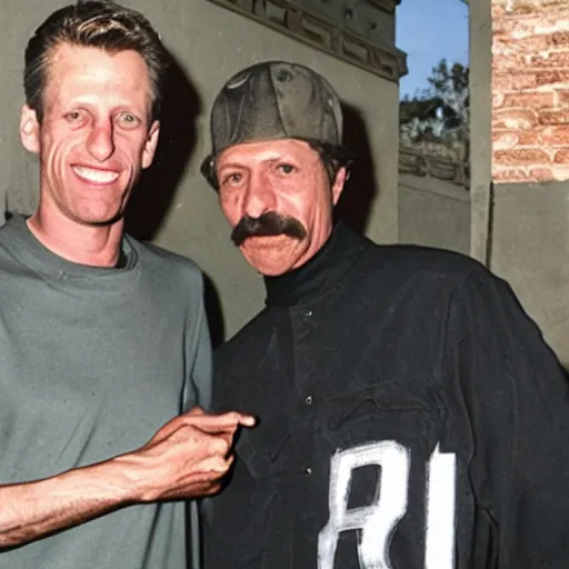 Prompt: tony hawk meeting joseph stalin