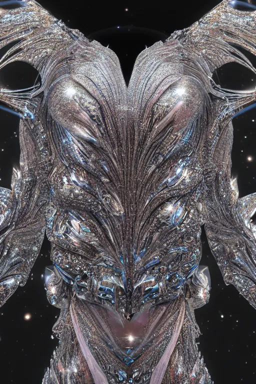 Image similar to a highly detailed metahuman 4 k close up render of an alien goddess bella hadid as galaxy in iris van herpen dress schiaparelli in diamonds crystals swarovski and jewelry in style of alphonse mucha gustav klimt trending on artstation made in unreal engine 4