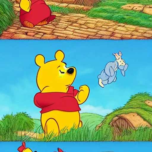 Image similar to Winnie the Pooh in the style of Ghibli