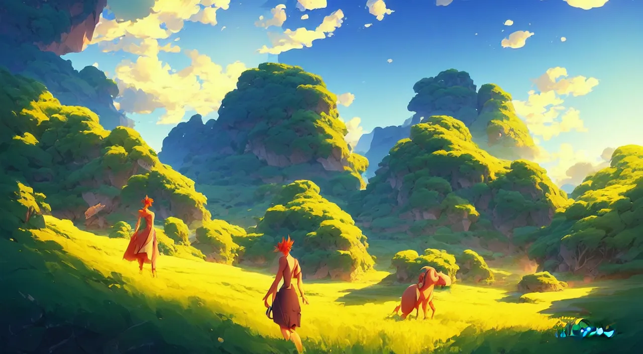 Image similar to beautiful summer landscape, vector art, in marble incrusted of legends heartstone official fanart behance hd by Jesper Ejsing, by RHADS, Makoto Shinkai and Lois van baarle, ilya kuvshinov, rossdraws global illumination