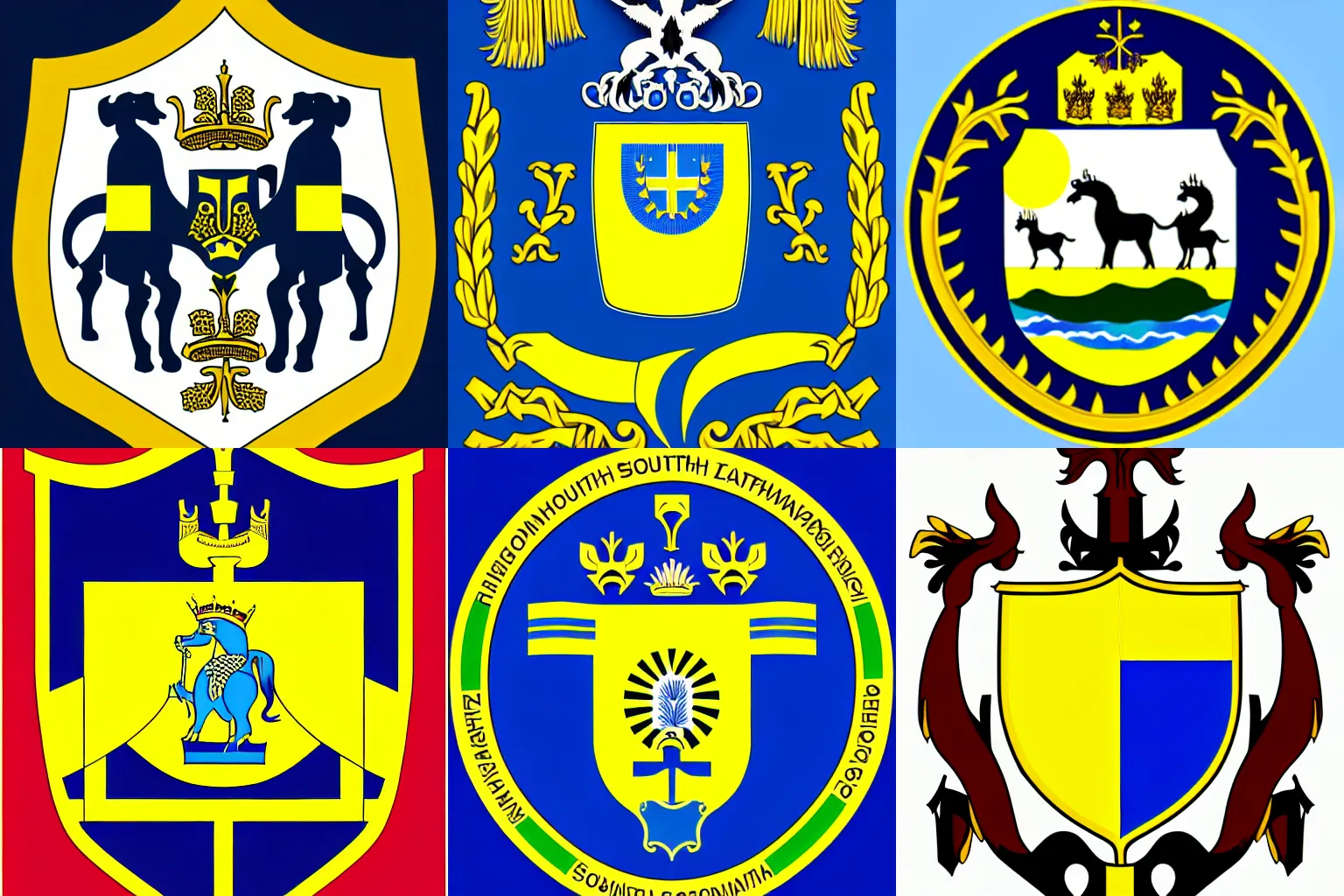 Prompt: coat of arms of a municipality in southern estonia and swedish lapland