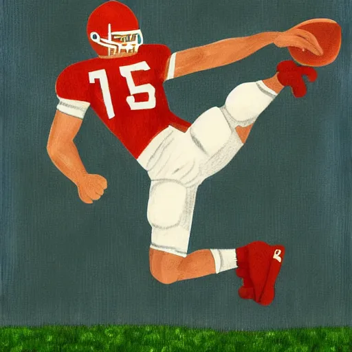 Prompt: football player in the style of Michaelangelo