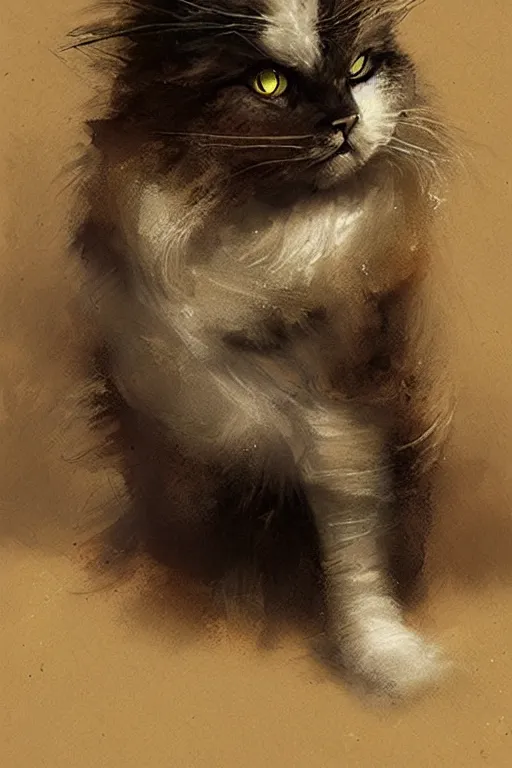 Image similar to of a british longhair cat wearing and act like a gangster in the night club, by greg rutkowski