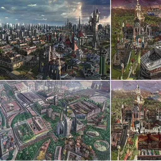 Image similar to fictional city in south america with gothic architecture inspired by gotham city, very details