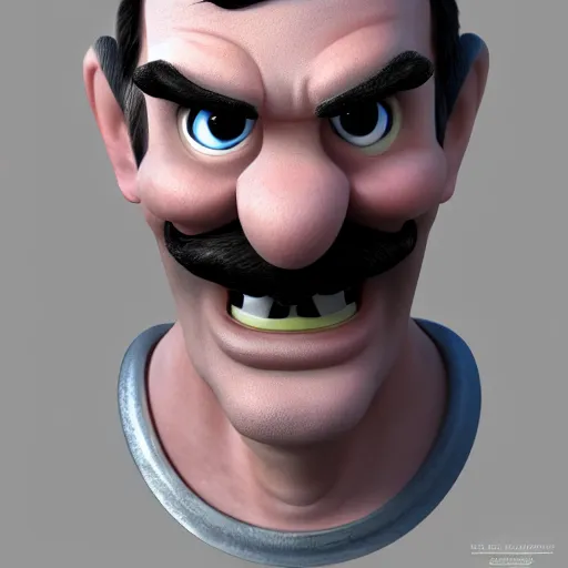 Image similar to Waluigi in real life, realistic, very realistic, hyperrealistic, highly detailed, very detailed, extremely detailed, detailed, digital art, oil painting, trending on artstation, headshot and bodyshot, detailed face, very detailed face, extremely detailed face, HD Quality, 8k resolution