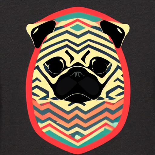 Image similar to pug in a geometric style