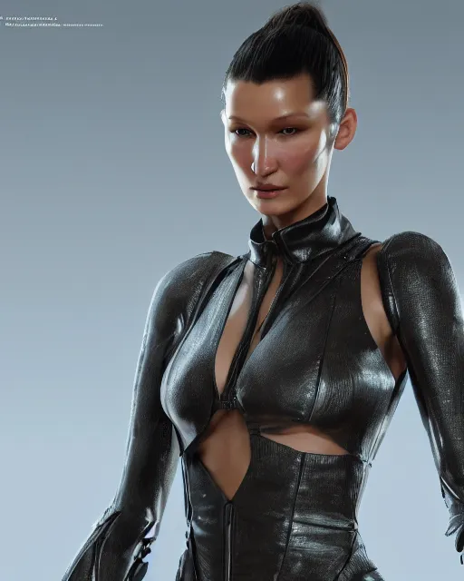 Image similar to a highly detailed metahuman 8 k close up render of bella hadid in ieronim bosch style trending on artstation made in unreal engine 4