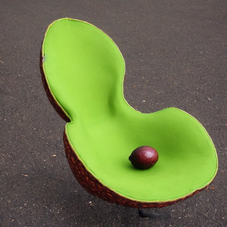 Prompt: realistic avocado chair
