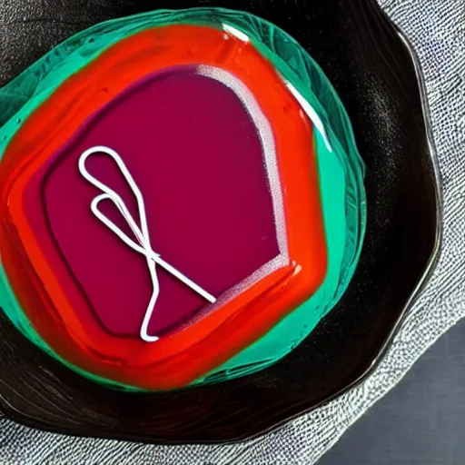 Image similar to photo of a sewing needle stuck in jello