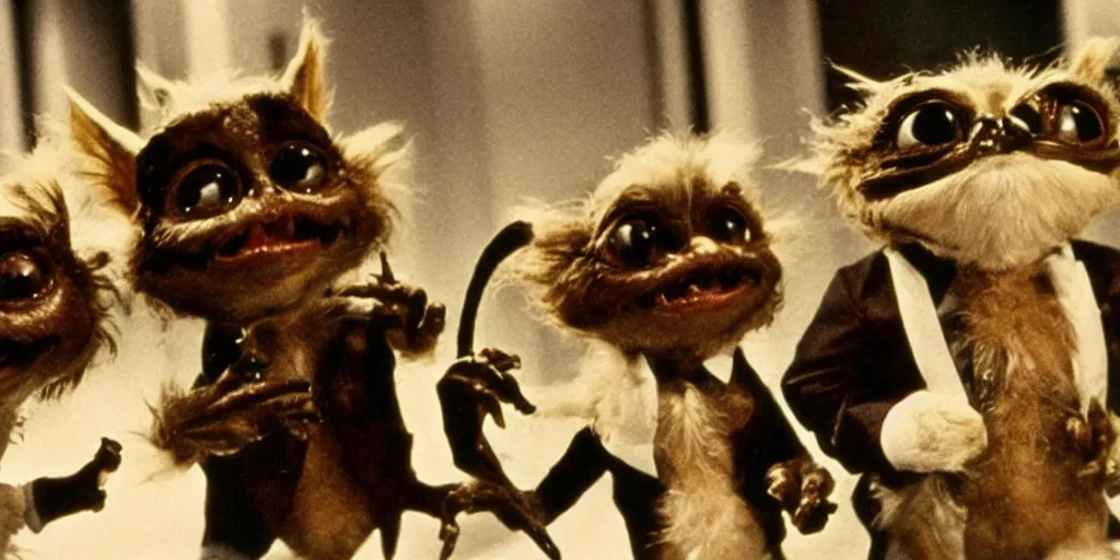 Image similar to frame from gremlins but they are so high