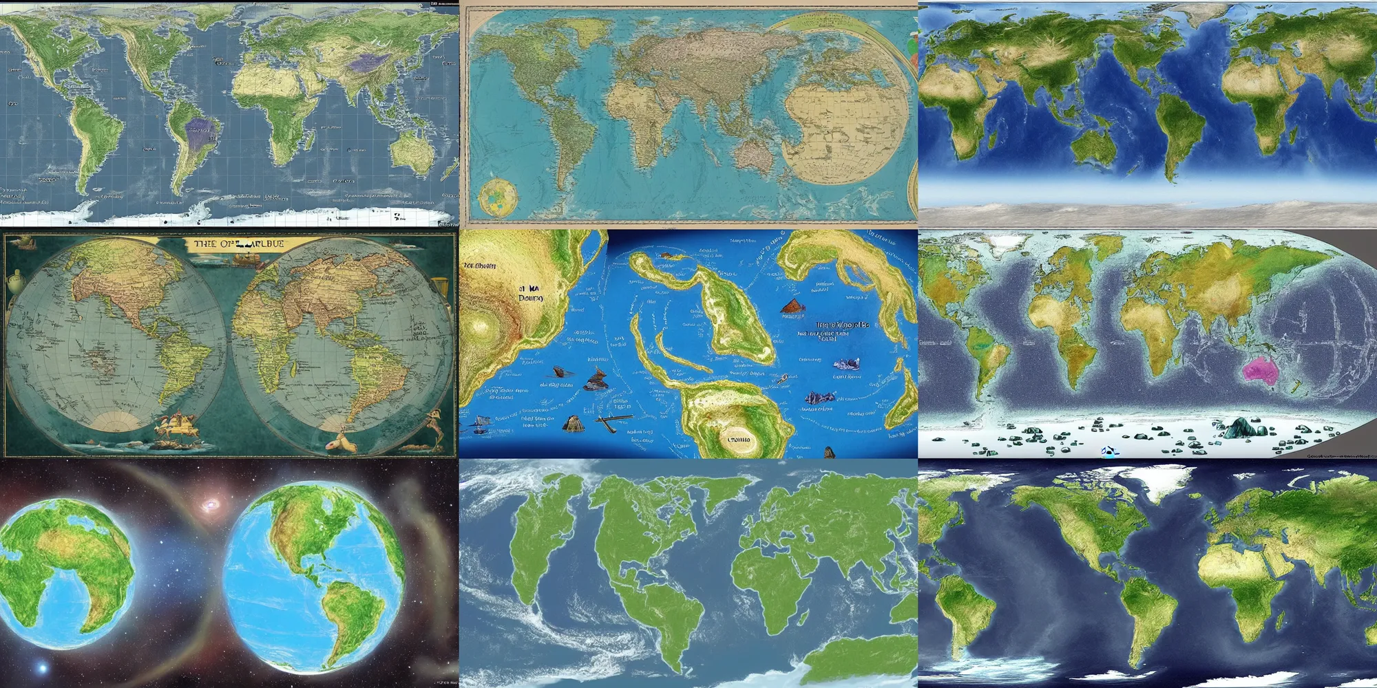 Prompt: the map of the earth from a parallel universe