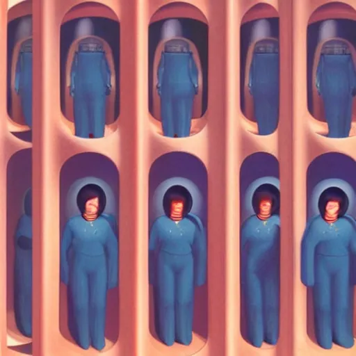 Prompt: Liminal space in outer space by George Tooker