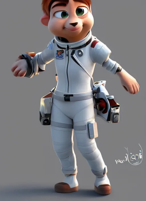 Image similar to astronaut pixar style, character adoptable, highly detailed, rendered, ray - tracing, cgi animated, 3 d demo reel avatar, style of maple story and zootopia, cool clothes, soft shade, soft lighting
