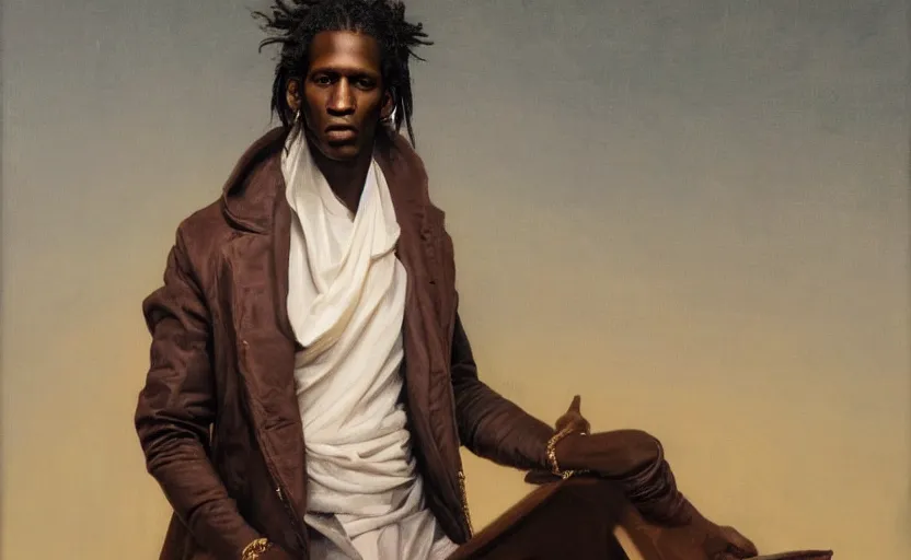 Image similar to painting of young thug by roberto ferri