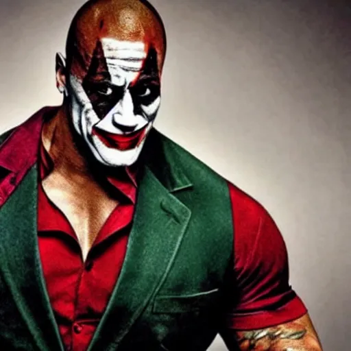 Image similar to Dwayne Johnson as Joker