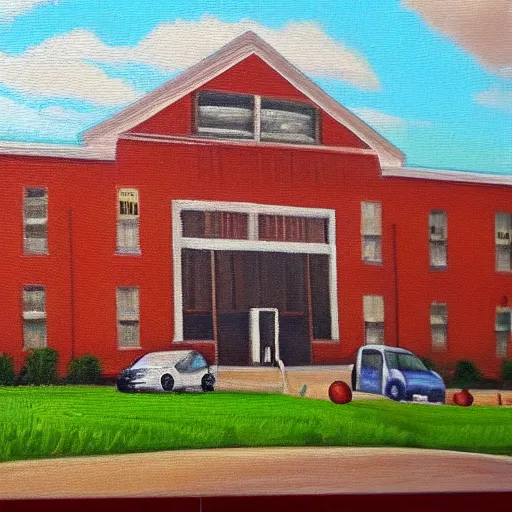Image similar to beautiful oil painting of galva elementary school in galva illinois by olaf krans