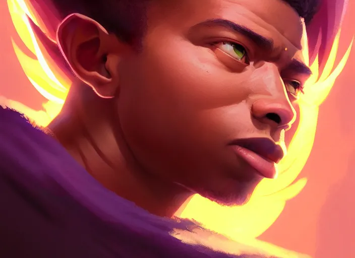 Prompt: highly detailed portrait of saquon barkley going super saiyan, unreal engine, fantasy art by greg rutkowski, loish, rhads, ferdinand knab, makoto shinkai and lois van baarle, ilya kuvshinov, rossdraws, tom bagshaw, global illumination, radiant light, detailed and intricate environment