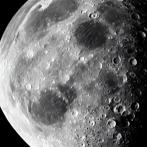 Image similar to photo from space of a giant humans face coming out of moon, detailed, NASA