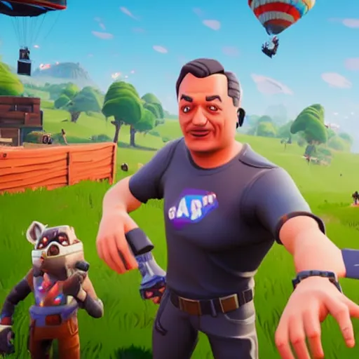 Image similar to Viktor Orban in Fortnite doing the Floss