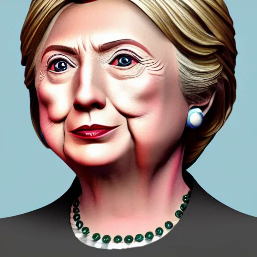 Prompt: 3 d modeling hillary clinton in blender tutorial, painted by rene magritte