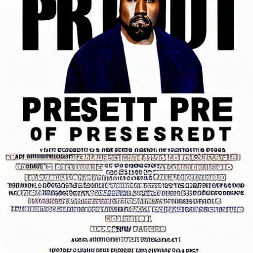 Image similar to kanye west as president