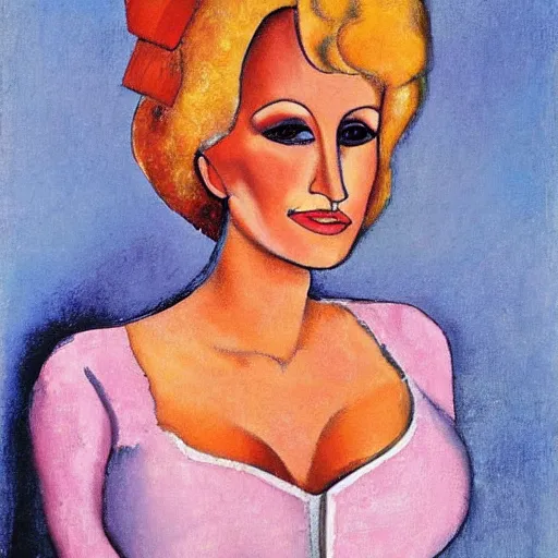 Prompt: “Painting of Dolly Parton made by Modigliani”