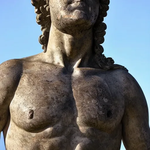 Prompt: attila, a roman statue figure, classical statue