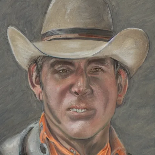 Image similar to Cowboy orange realistic portrait