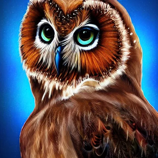 Image similar to beautiful furry owl portrait, beautiful woman, digital art, art